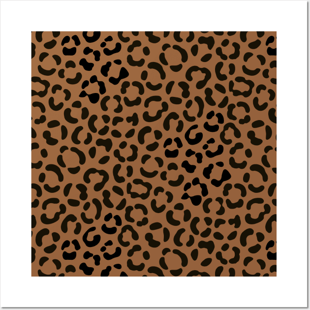 Trendy Black on Tan Leopard Print Pattern Wall Art by NataliePaskell